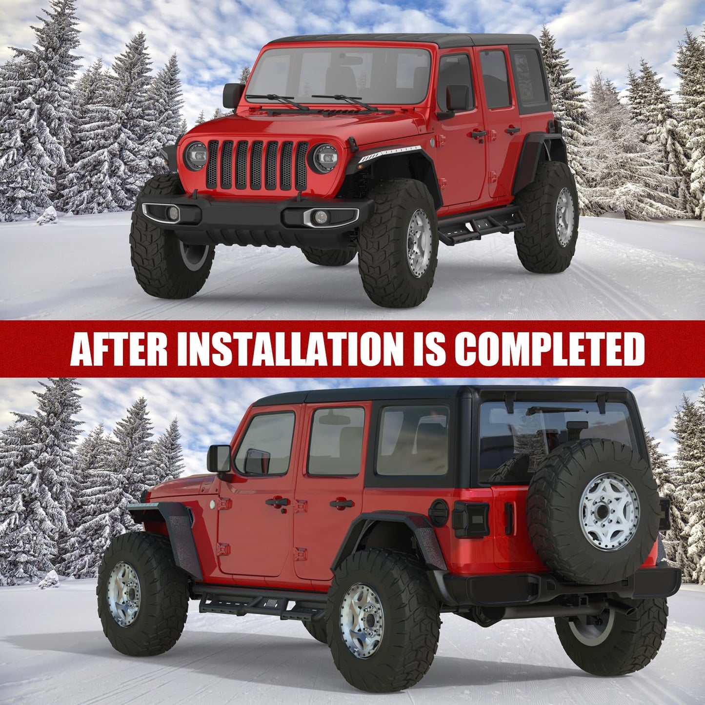 Jeep Wrangler JL Flat Fenders with LED Turn Signals (2/4 Doors)