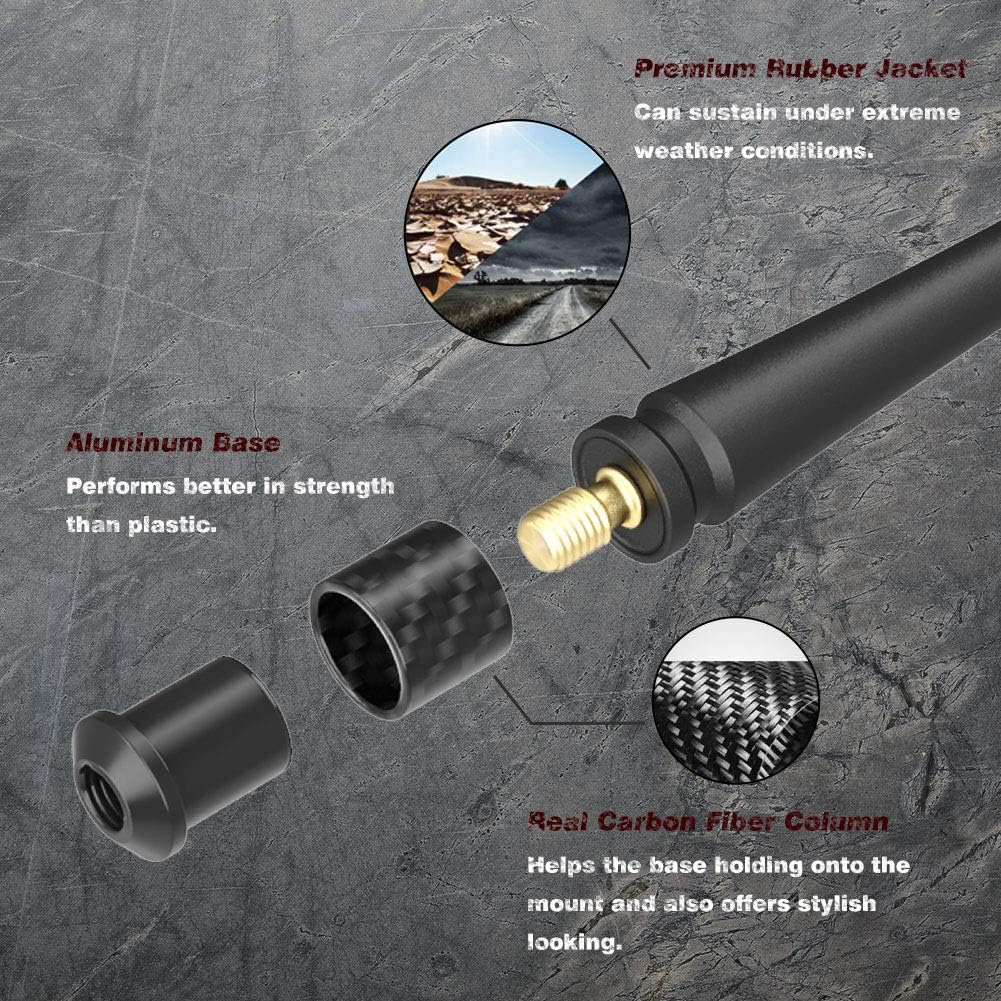 RYDONAIR Short Antenna Compatible with Ford F150 2009-2025 & Ford Bronco 2021-2025, Internal Copper Coil for Enhanced Reception, Car Wash Proof, 7 inches Rubber Antenna Replacement