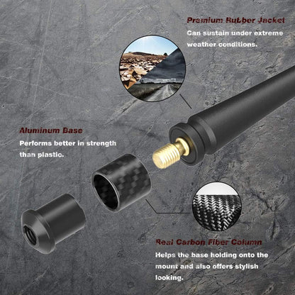 RYDONAIR Short Antenna Compatible with Ford F150 2009-2025 & Ford Bronco 2021-2025, Internal Copper Coil for Enhanced Reception, Car Wash Proof, 7 inches Rubber Antenna Replacement