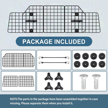 Triple-Folding Adjustable Dog Barrier - 36.6"-60.6", Heavy-Duty Wire Mesh for SUV/Van/Truck