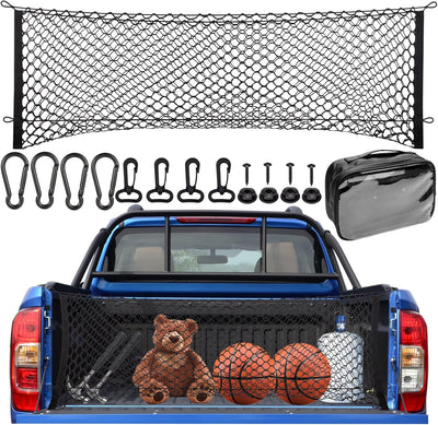 Heavy Duty Elastic Cargo Net (18"x50") for Ford, Chevy & GMC Pickup Beds