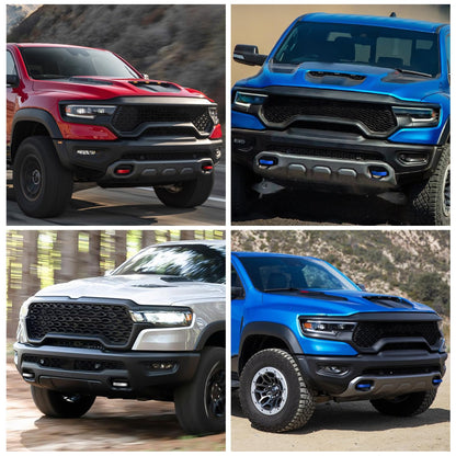 Red Front Tow Hook Covers for 2019-2026 Ram 1500 (Excludes Classic/Warlock/2500/3500)