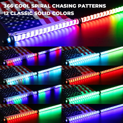 New Double Magnetic&Spring Base LED Whip Lights - OHMU