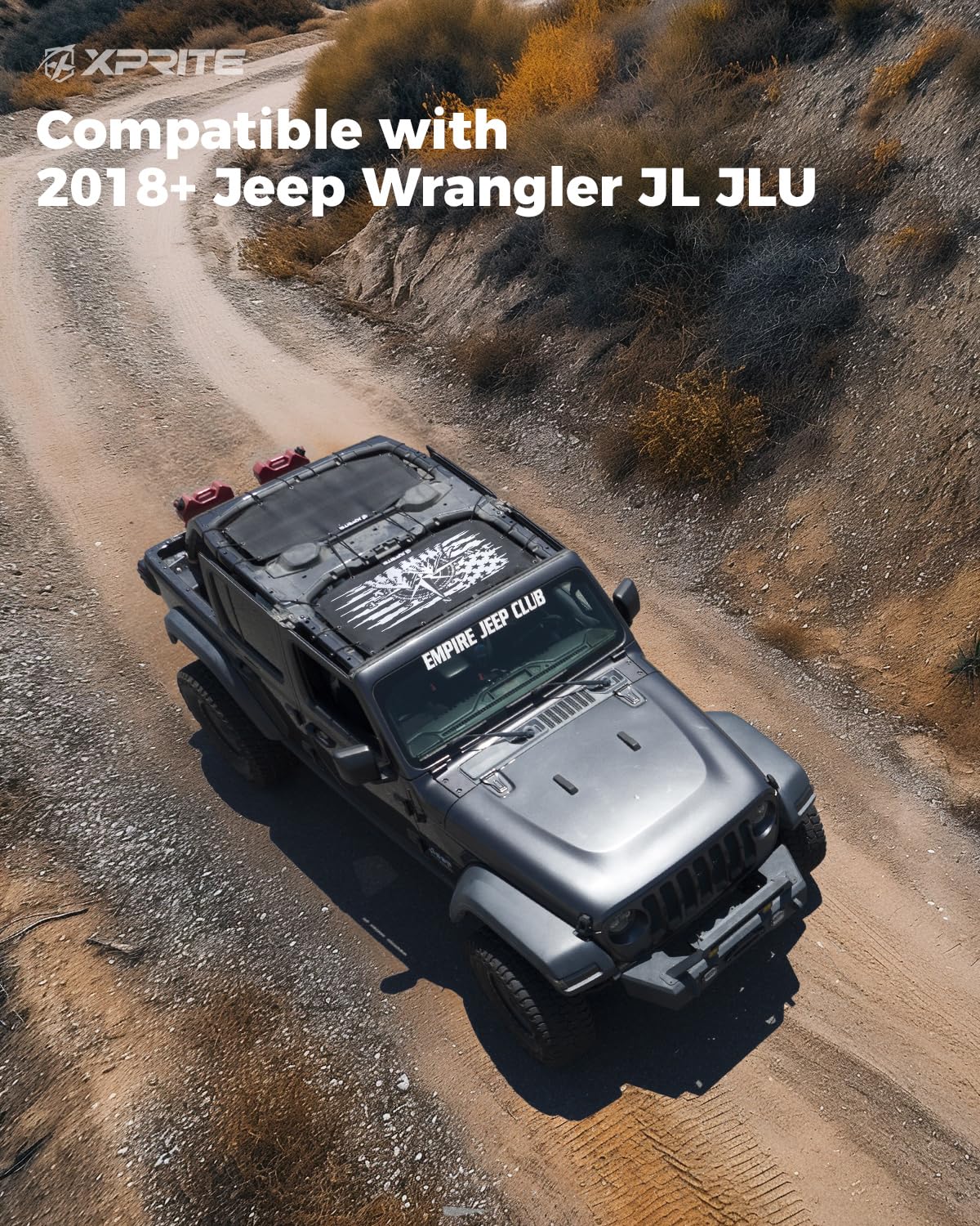 Adventure Style Bikini Top Sun Shade (2PCS) for 2018-2025 Jeep Wrangler JL 4XE