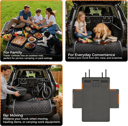 Waterproof SUV Cargo Liner for Dogs - Large Universal Fit w/Side Walls, Bumper Flap, Scratchproof for Sedan/Van