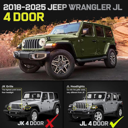 Curved Running Boards / Rock Sliders for 2018-2026 Jeep Wrangler JL 4-Door