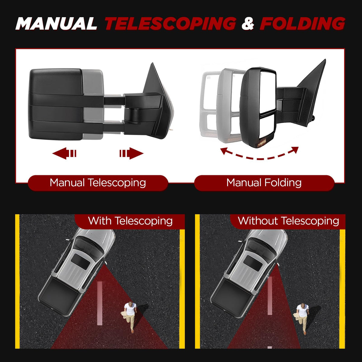 Heated Power Tow Mirrors for 2007-2014 Ford F-150
