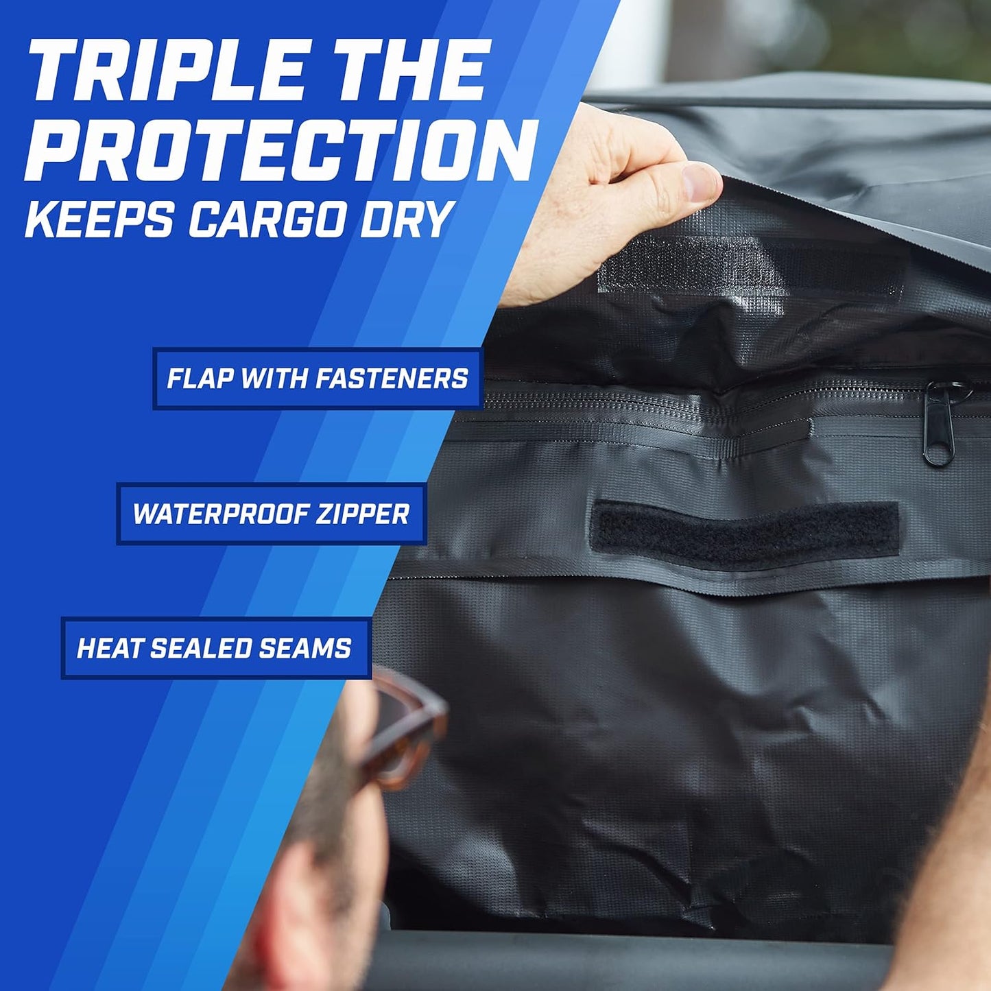 16ft³ Waterproof Rooftop Cargo Carrier - Protective Mat for All Cars w/wo Roof Racks
