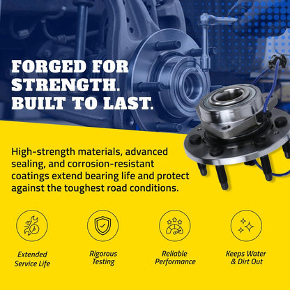 Heavy-Duty Front Wheel Hub Assembly for Chevy Silverado - Road Stability