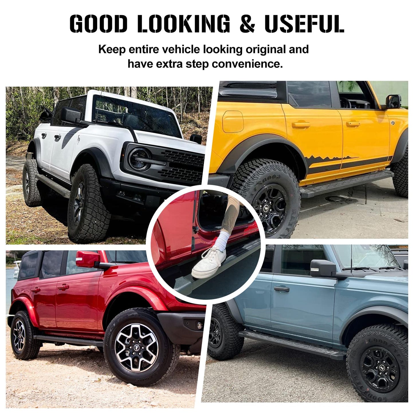 Running Boards for 2021-2026 Ford Bronco 4-Door - Side Step Bars