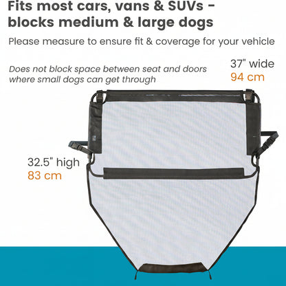 Padded Steel Frame Dog Back Seat Barrier - Heavy-Duty Coated Net for Car/Truck/SUV