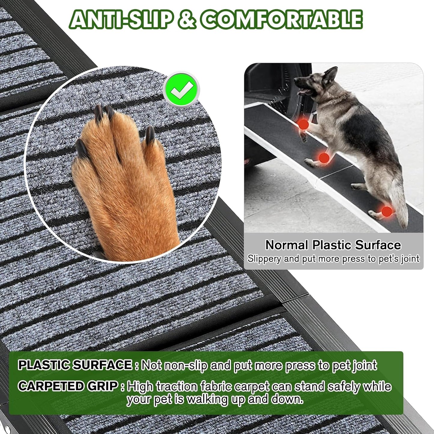 Longest 71" Large Dog Car Ramp for Dogs to Get Into a Car,SUV & Trucks - OHMU
