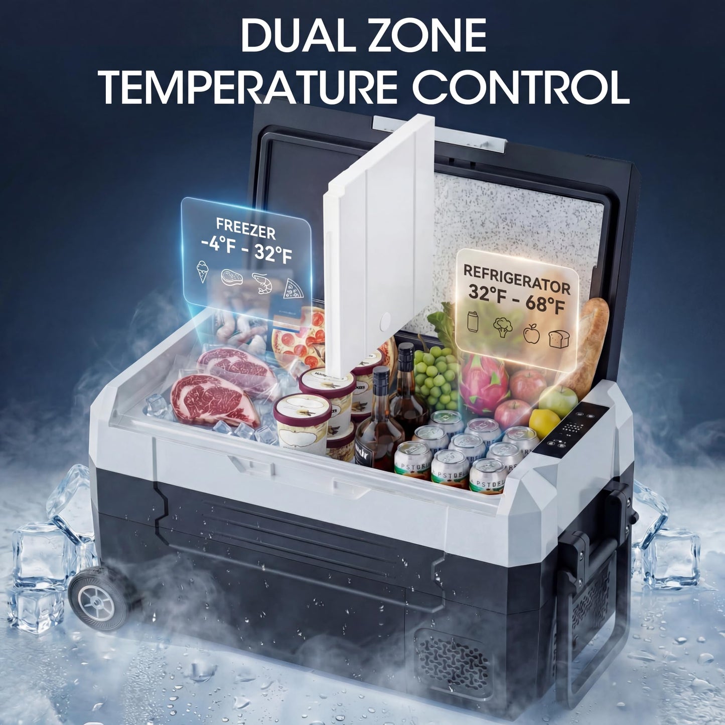 12V Refrigerator (37QT) - APP Control, -4℉~68℉, Portable for Car/Camping/Boat