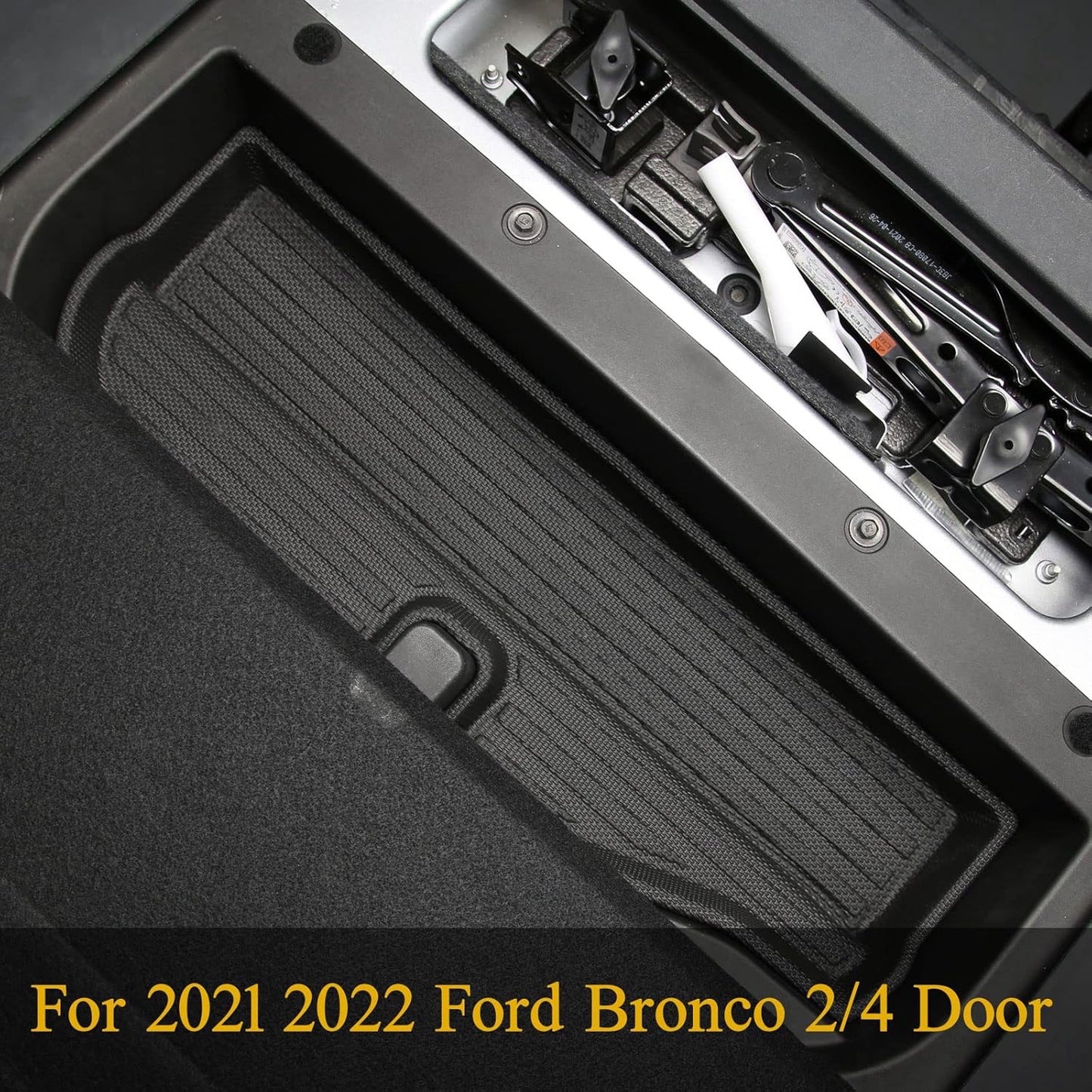 Cartaoo Lower Step Pad Rear Trunk Mat Compatible with 2021 2022 Ford Bronco Accessories, Waterproof, TPE Material