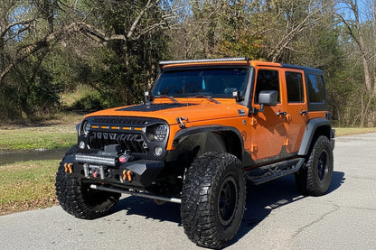 Jeep Wrangler JK Shark Grille with Amber Lights - Matte Black (2007-2018)