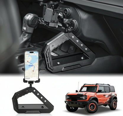 Aluminum Center Console Grab Handle with Phone Holder for Ford Bronco 2021+(Not fit for Ford Bronco Sport)