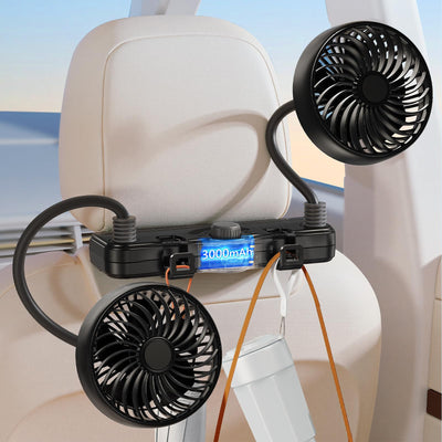 Dual Head Gooseneck Car Cooling Fan for Kids