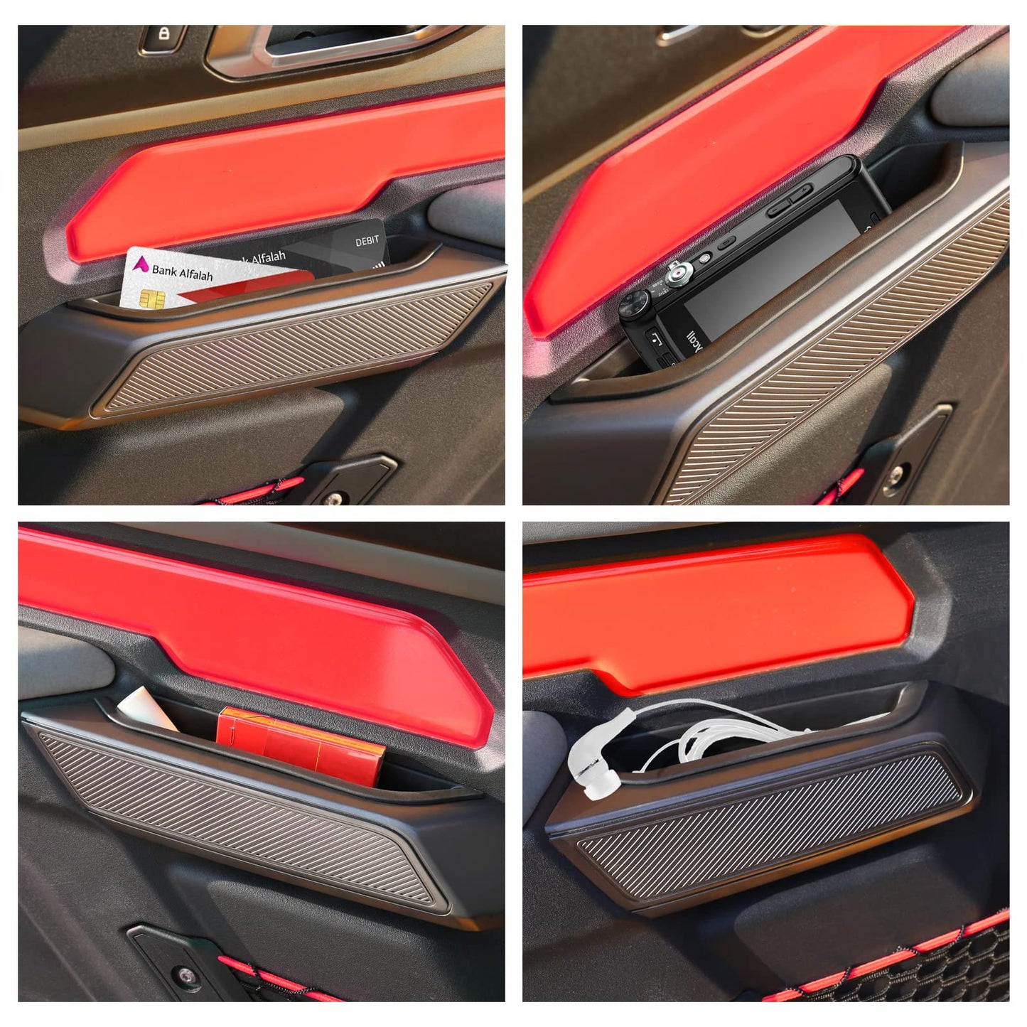 4-PCS Door Handle Storage Tray for 2021-2026 Ford Bronco 4-Door - Interior Organizer