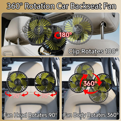 Car Backseat Fan for Kids, USB Powered