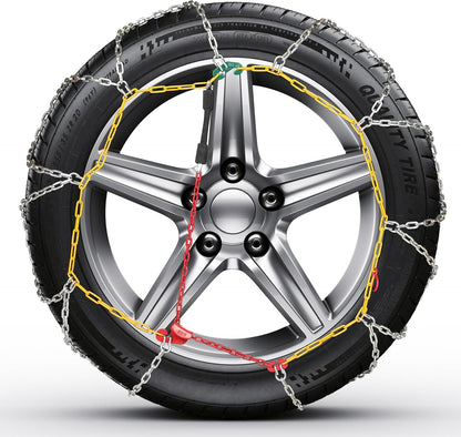 High Carbon Steel Snow Chains (Set of 2) - Wear-Resistant for Cars & SUVs