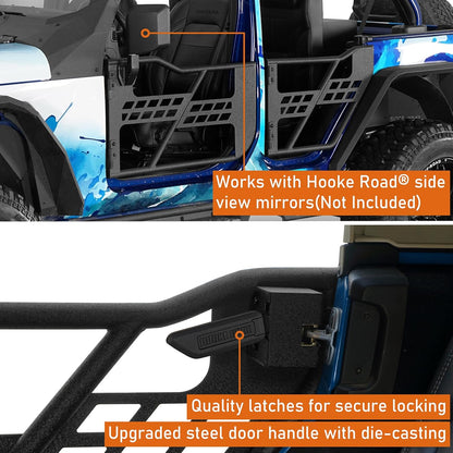 Tubular Half Doors (4-PCS) for 2018-2025 Jeep Wrangler JL & 2020-2025 Gladiator JT - Excludes 2026+ Models