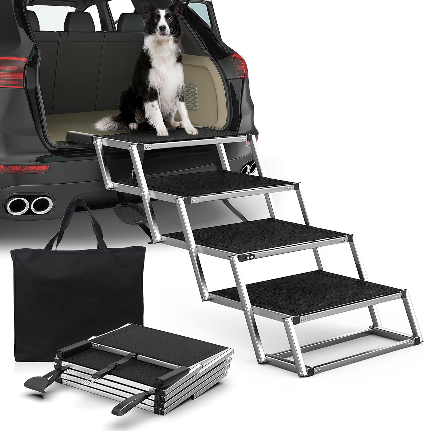 Supports up to 250 lbs Extra Wide Dog Ramps for Large Dogs - OHMU
