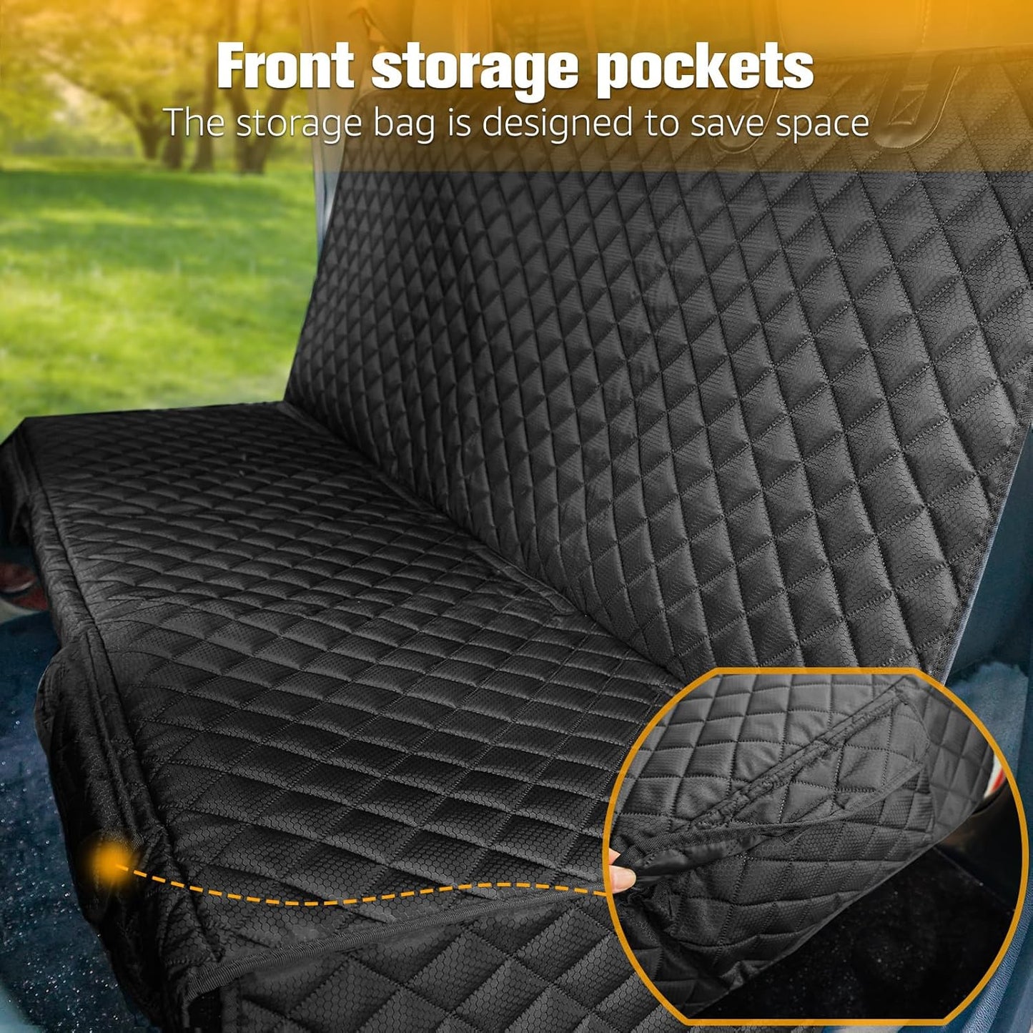 Waterproof Dog Back Seat Cover for Ford F-150, Ram 1500, GMC & Silverado Trucks