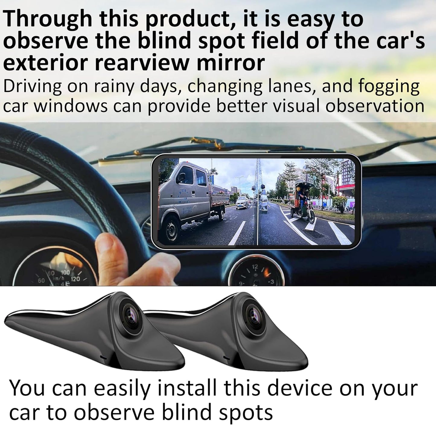 car Blind spot Camera and car Blind spot Display System, Blind spot Driving Recorder, Blind spot Assistance, Blind spot Monitoring BSM, Camera Monitoring System CMS, HD Night Vision