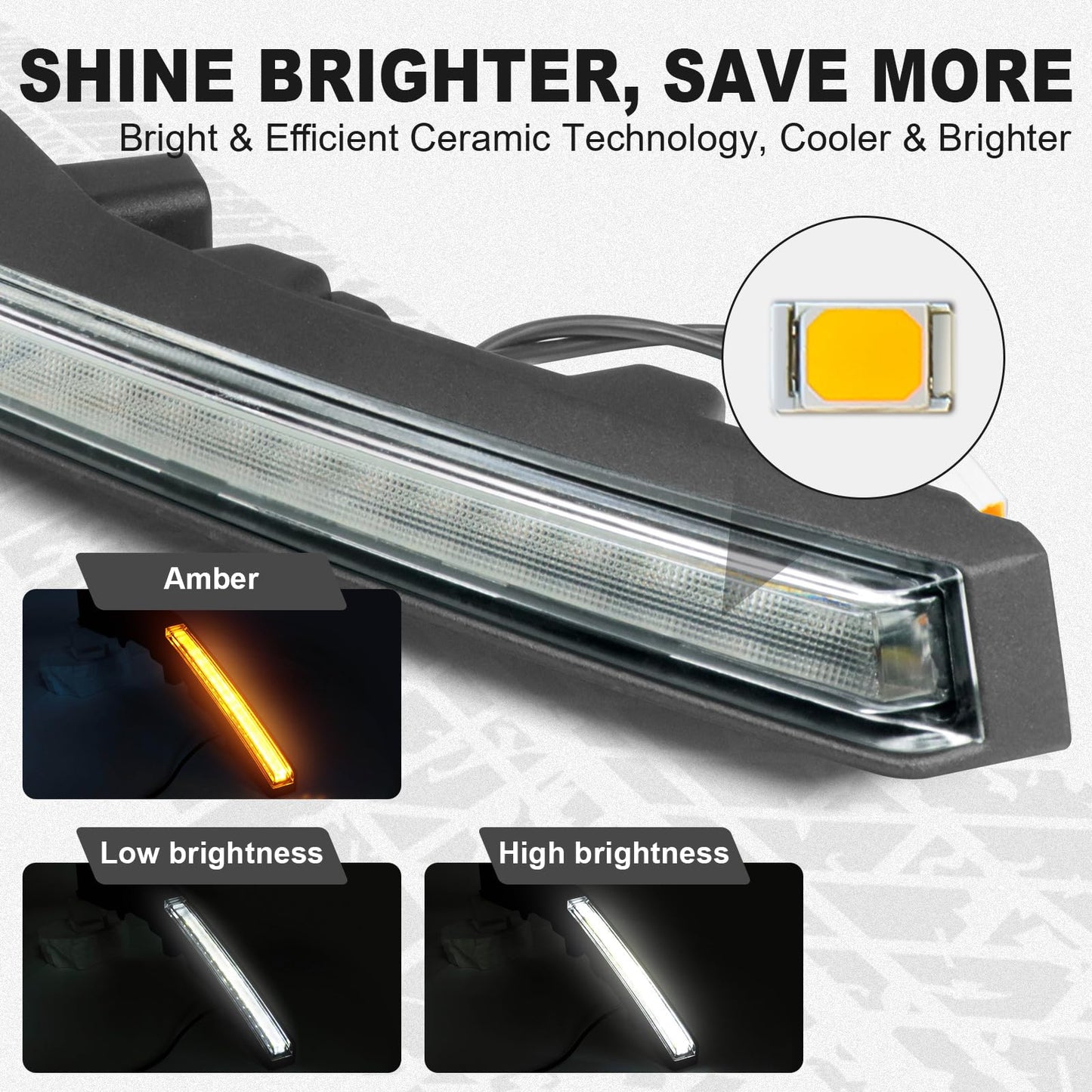 Bronco Trail Sight LED Hood Light, Aluminum, Turn Signal