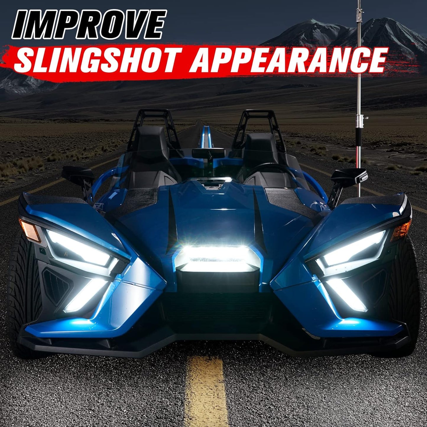 Front Upper Accent Panel & LED Light Kit for Polaris Slingshot S SL SLR R 2020-2024 - OHMU