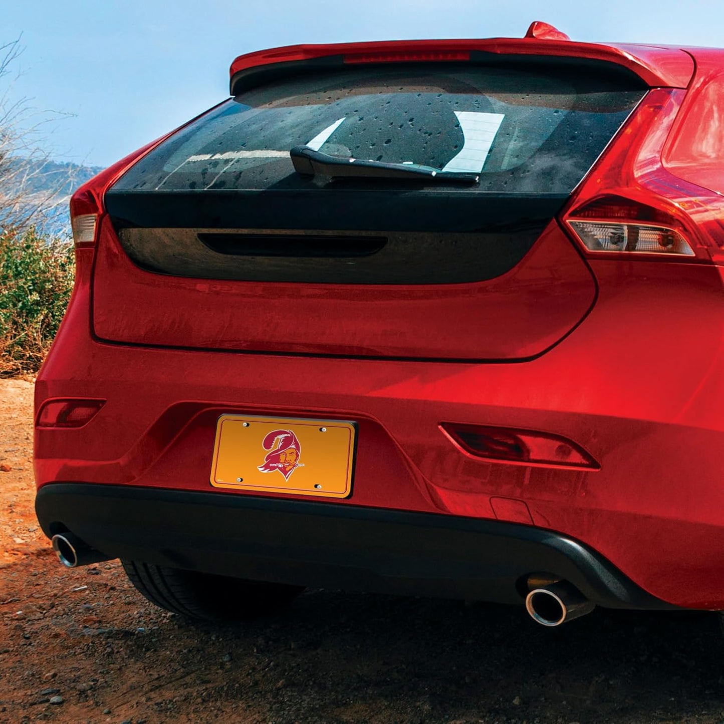 Rico Industries NFL Football Modern Retro Metal Auto Tag 6" x 12" - Great for Truck/Car/SUV