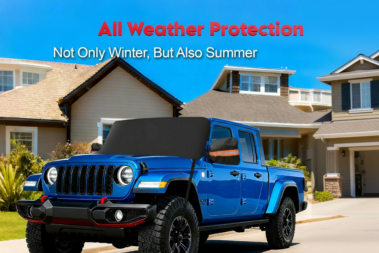 600D Windshield Snow & Ice Cover for Jeep Wrangler & Gladiator - Universal Fit
