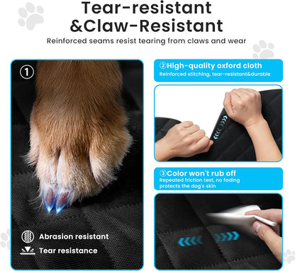Hard-Bottom Dog Seat Cover w/Door Protector - 450 lb Capacity, Waterproof Non-Slip for SUV/Truck