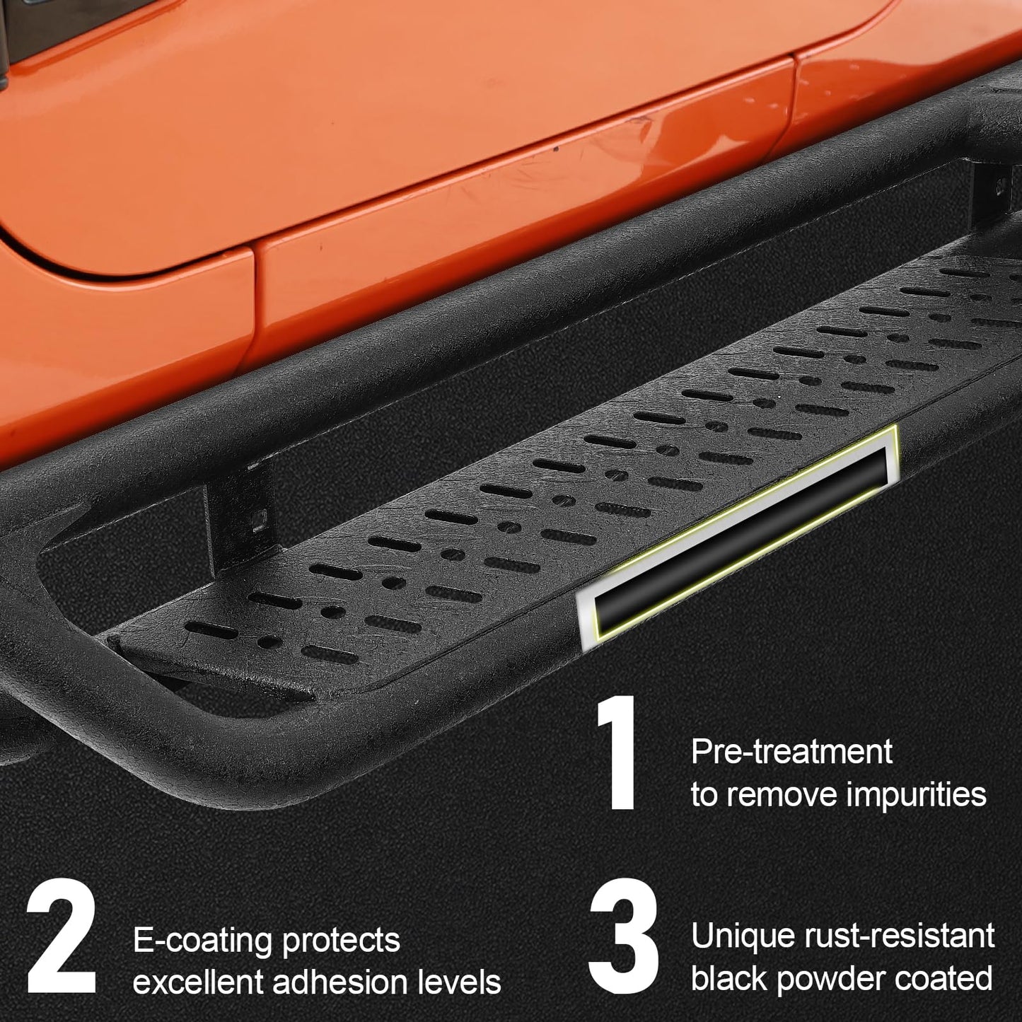 6" Two-Step Running Boards for 2007-2018 Jeep Wrangler JK 2-Door