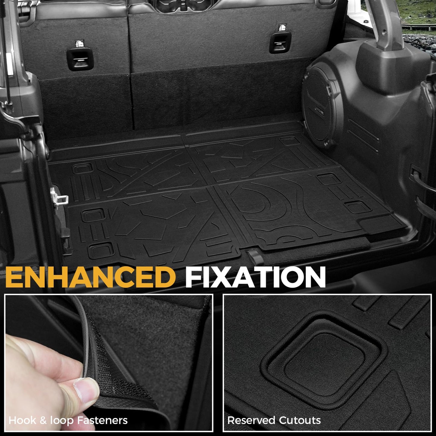 All-Weather TPE Floor Mats, Cargo Liner & Door Sill Guards for 2018-2026 Jeep Wrangler JL 4-Door (Gas)