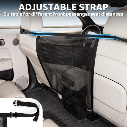 Dog Car Barrier with Mesh Organizer - Pet Divider for Car/SUV/Truck