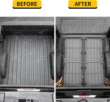 Slide-Out Truck Bed Cargo Tray Compatible with Ford F-150 Chevy Silverado GMC Sierra Dodge Ram Toyota Tundra ABS Plastic Lightweight Truck Bed Organizer Trolley System (62.36''*47.71''*3.47'')