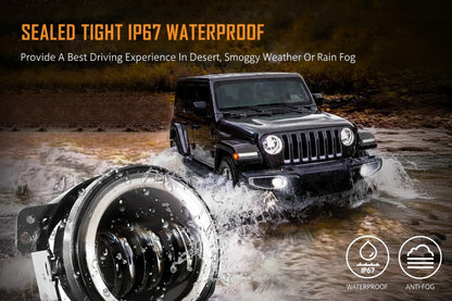 DOT Approved 4" 60W LED Fog Lights for 2007-2018 Jeep Wrangler JK - with DRL & Signal