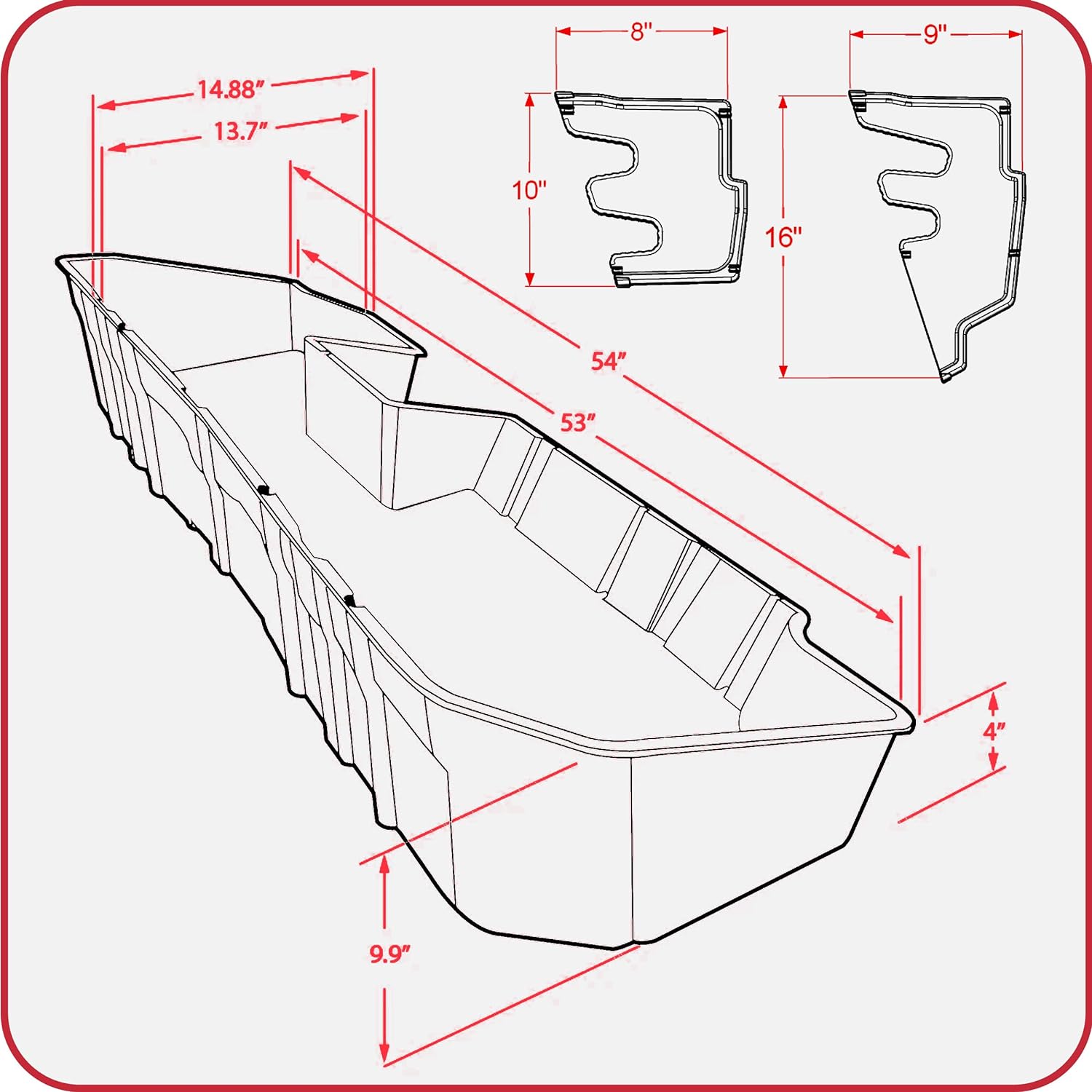 Underseat Storage Box Compatible with 2019-2024 Chevy Silverado & GMC Sierra 1500 - OHMU
