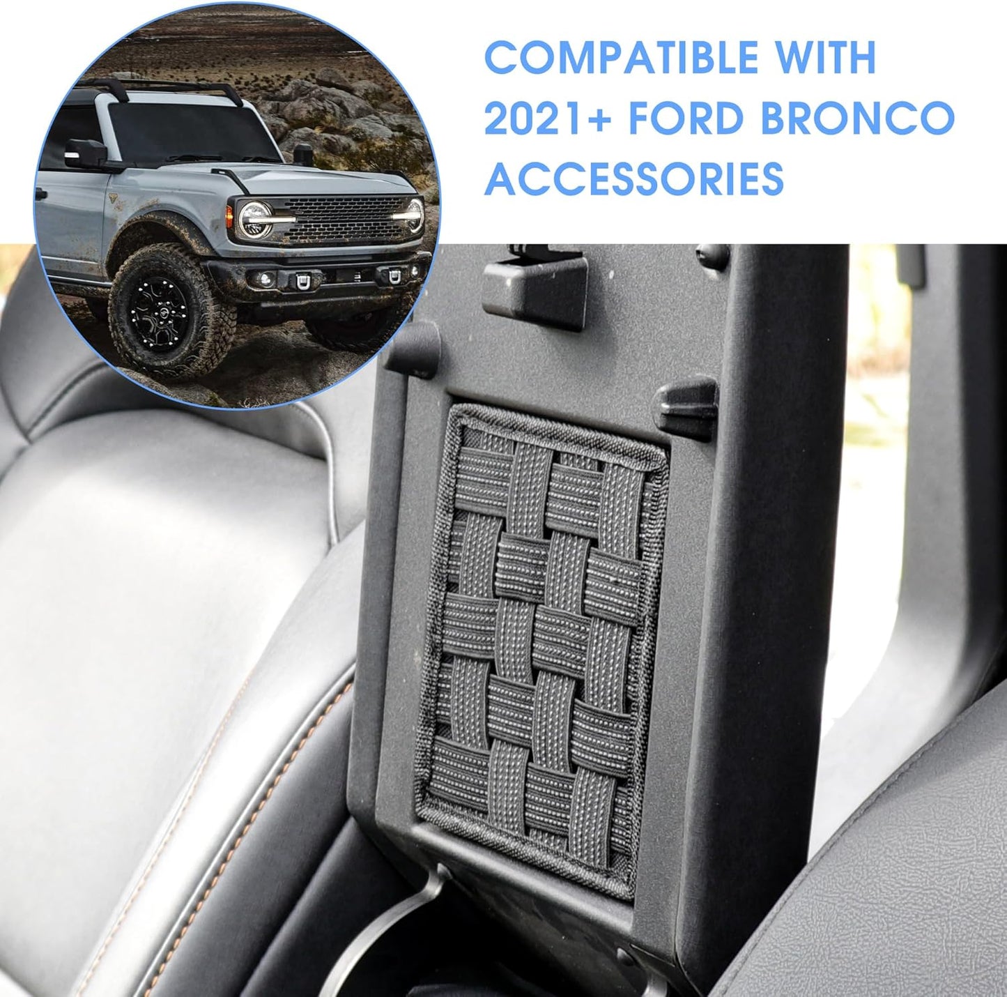 MOLLE Center Console Organizer for 2021-2026 Ford Bronco - Tactical Storage Pouch