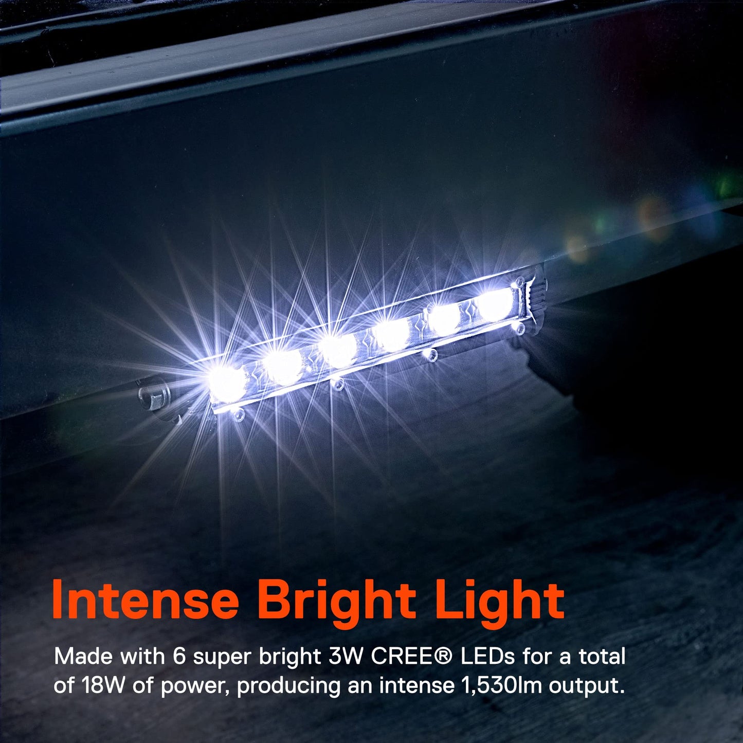 7" Ultra-Slim LED Light Bar (2-PCS) - 1530lm, 18W, IP68 Waterproof for Truck/ATV/Car (60° Flood)