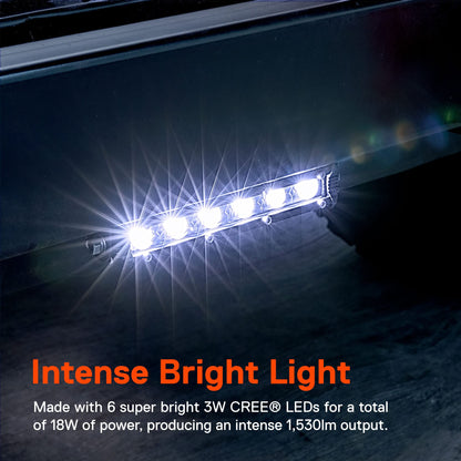 7" Ultra-Slim LED Light Bar (2-PCS) - 1530lm, 18W, IP68 Waterproof for Truck/ATV/Car (60° Flood)