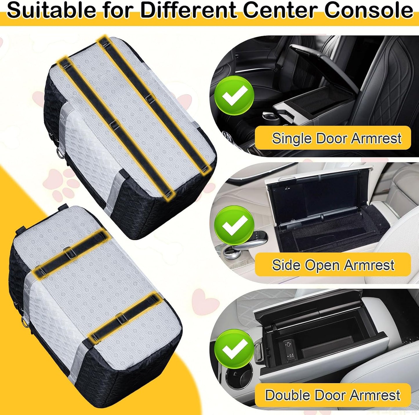 Center Console Dog Booster Seat - Safety Net, 0-15 lbs for Small Pets/Puppies/Cats