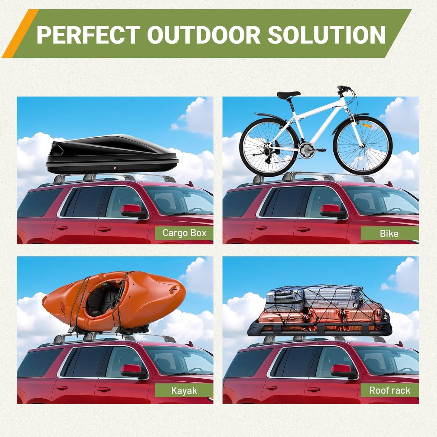 Anti-Theft 440LBS Roof Rack Cross Bars Compatible with 2021-2024 Chevrolet Tahoe, Chevy Suburban, GMC Yukon & Yukon XL, Cadillac Escalade ESV