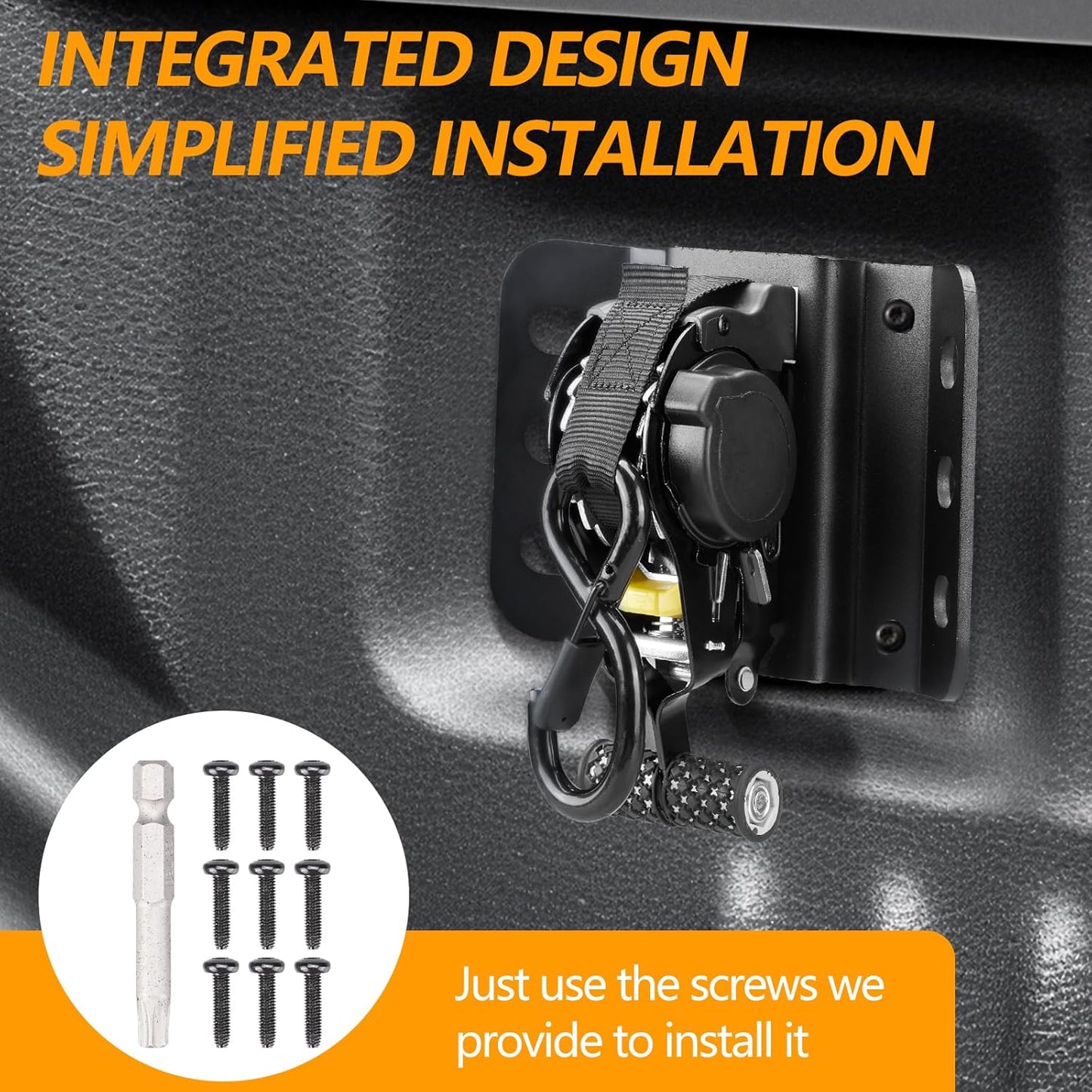 2PCS Retractable Tie Down Straps for 2015-2025 Ford F150, Retractable Ratchet Straps 10 Ft Self Retracting Tie Down with Boxlink Plates Mounted Brackets Bed Mount Heavy Duty Bolt on