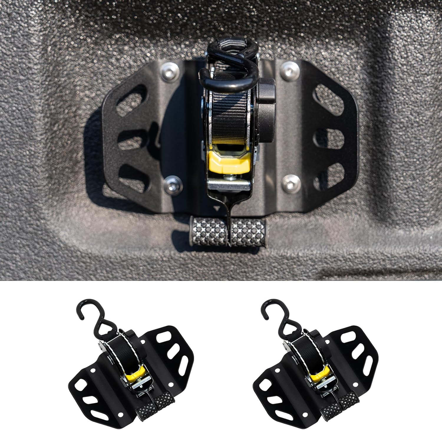 Retractable Ratchet Straps Compatible with 2015-2025 Ford F150 Retracting Straps 2PCS Auto Retract Securing Strap Tie Down System for 2024 F150 Accessories