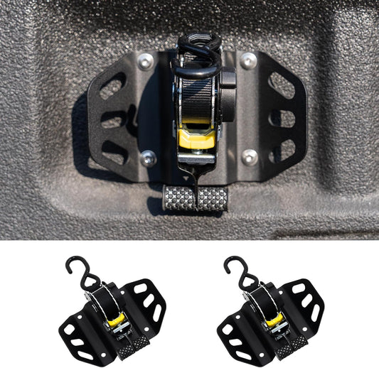 Retractable Ratchet Straps Compatible with 2015-2025 Ford F150 Retracting Straps 2PCS Auto Retract Securing Strap Tie Down System for 2024 F150 Accessories