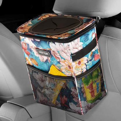 Car Trash Can, Leakproof Car Organizer, 2/3-Gallon, Black