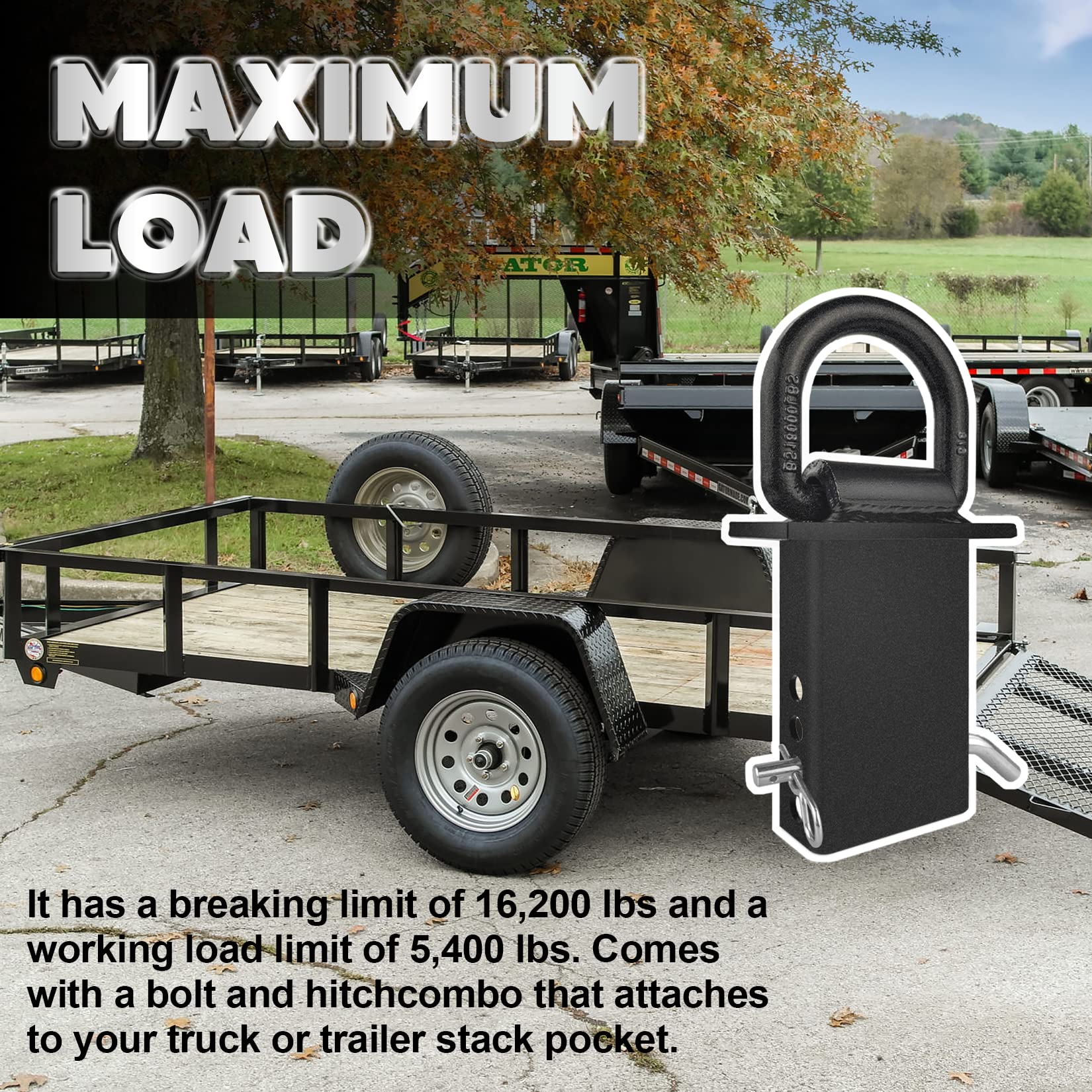 4Pcs 18000lbs Heavy Duty Stake Pocket D Rings - OHMU