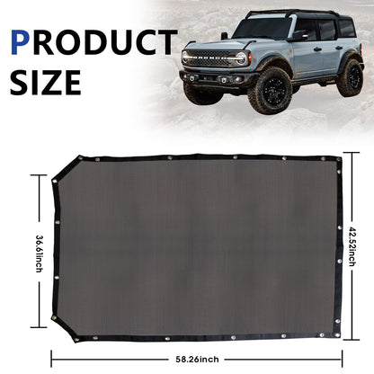 Full Mesh Bikini Sun Shade for 2021-2026 Ford Bronco 4-Door - UV & Wind Protection (Black)